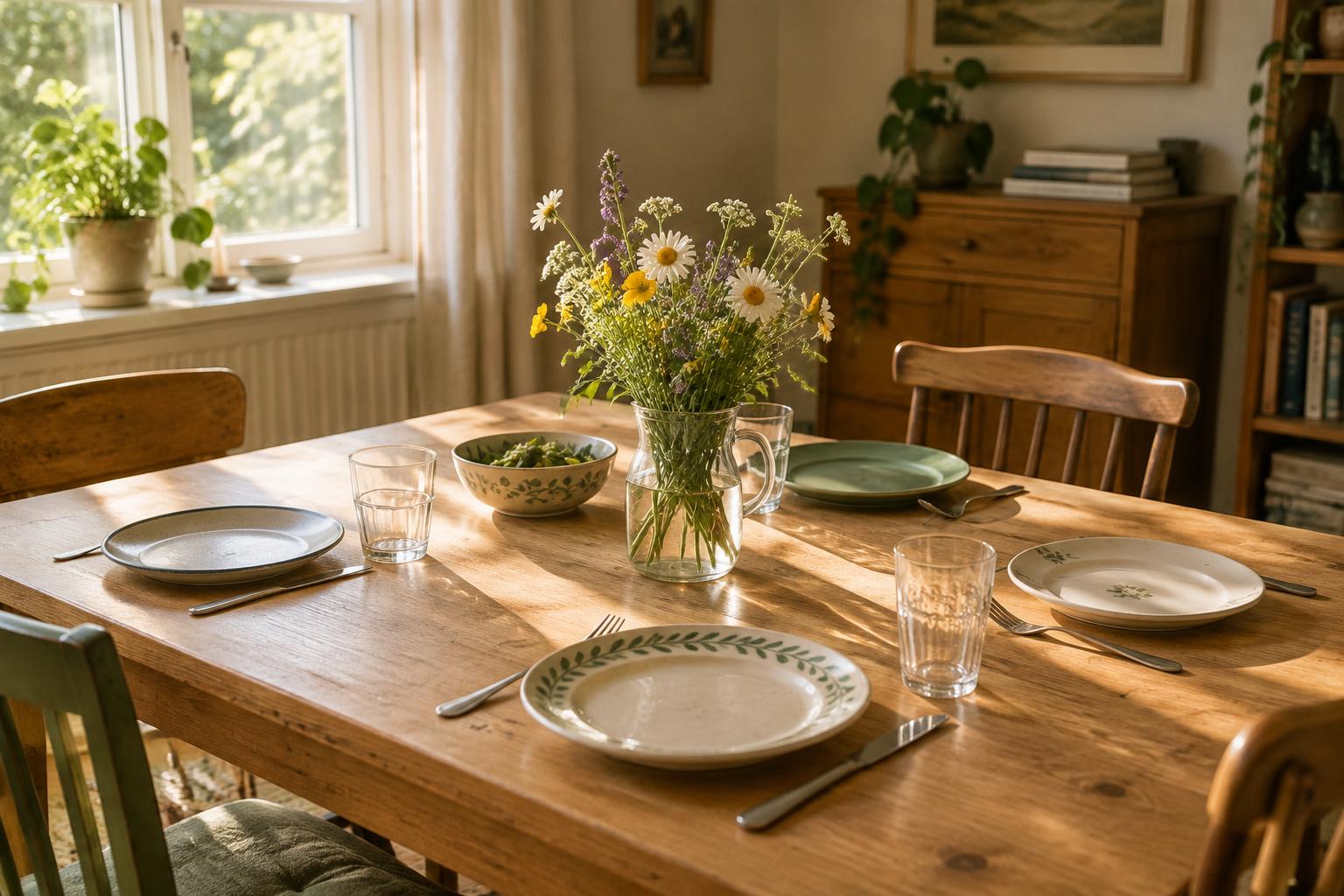 A table set for supper